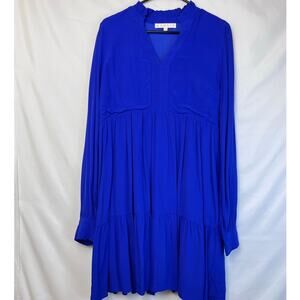 Karli Women's Size Medium Blue Long Sleeve Knee Length Cocktail Dress